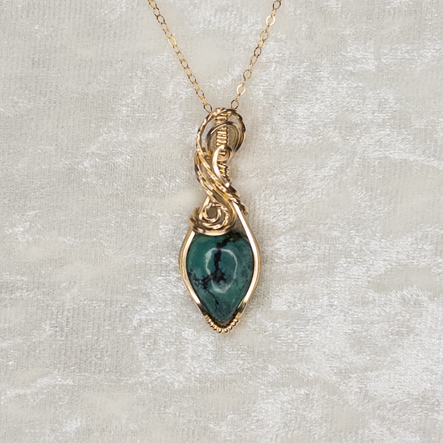Dainty Turquoise 14k Gold-Filled Pendant