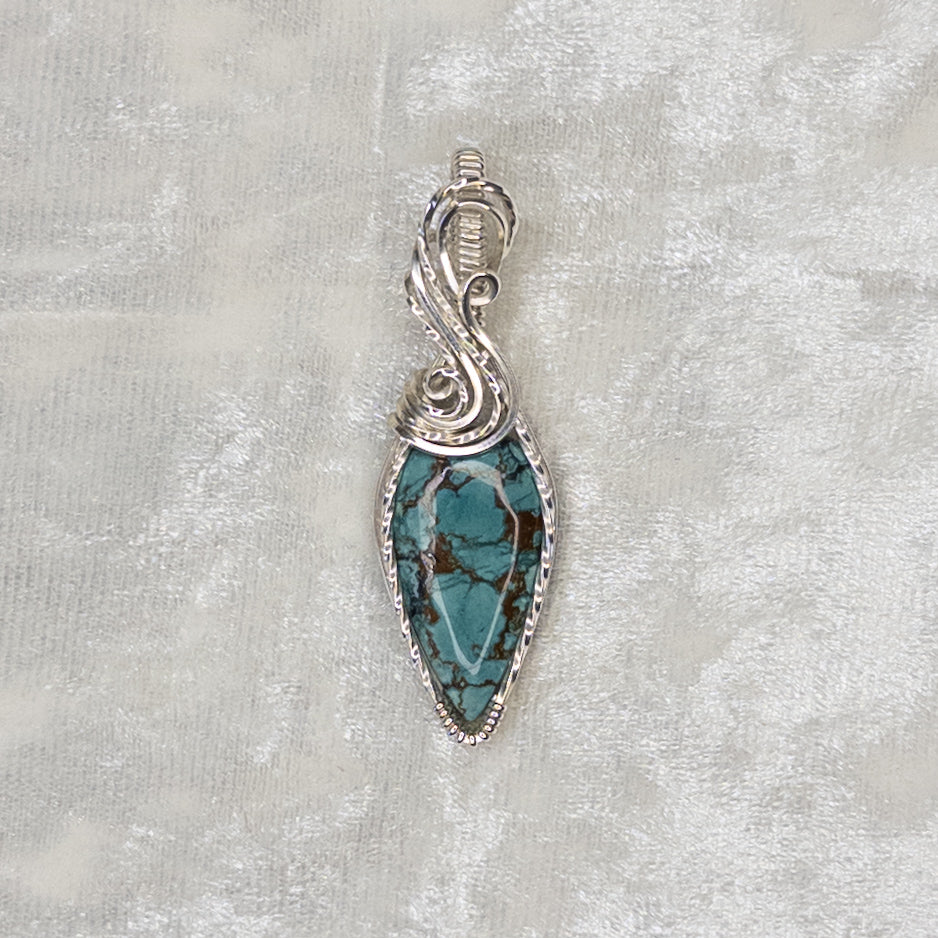 Hubei Turquoise & .925 Sterling Silver Pendant