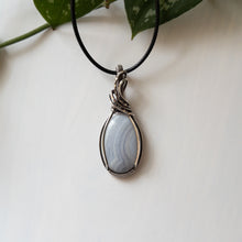 Load image into Gallery viewer, Blue Lace Agate &amp; Sterling Silver Wrapped Pendant
