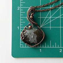 Load image into Gallery viewer, Moss Agate Copper Wrapped Pendant
