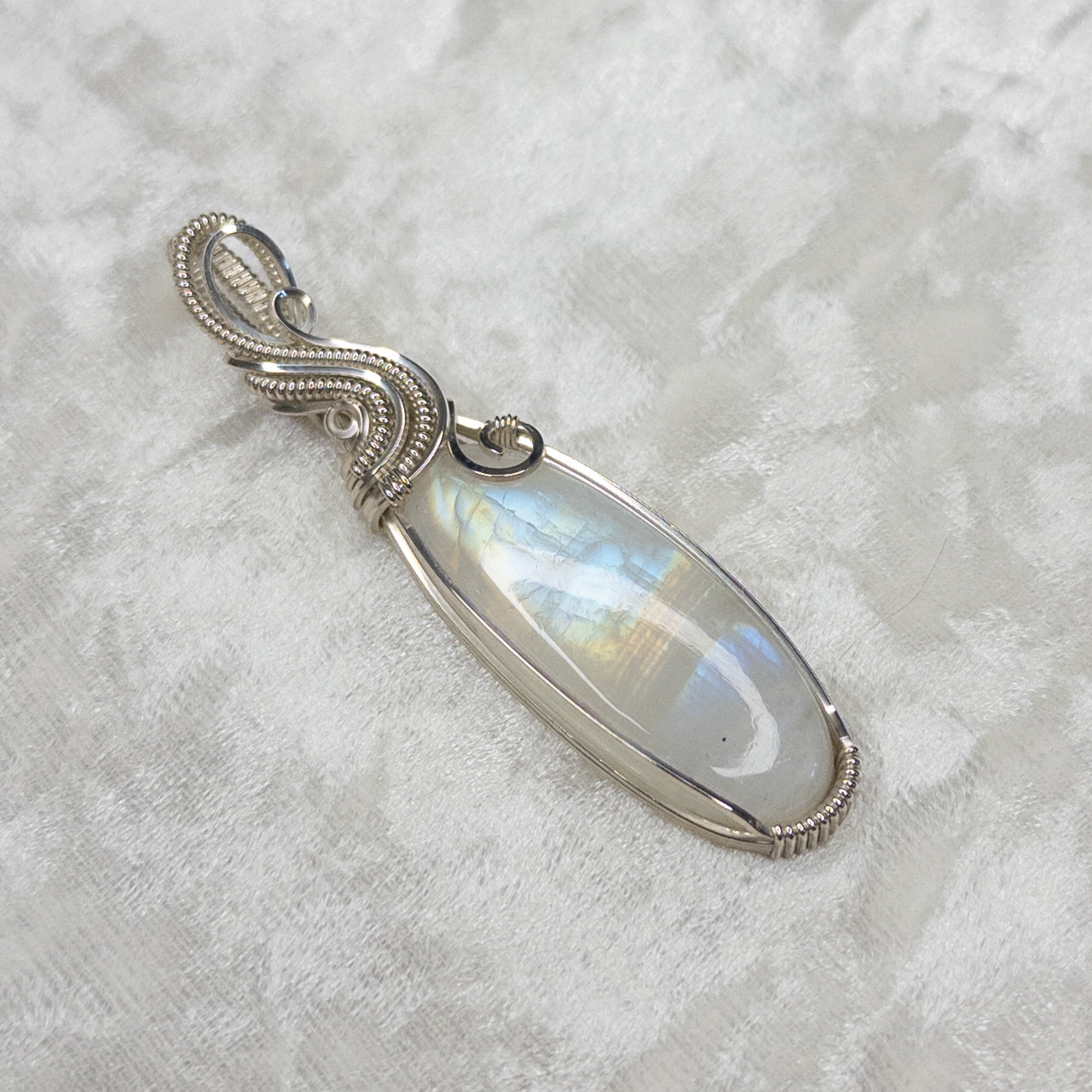 Rainbow Moonstone & .925 Sterling Silver Pendant