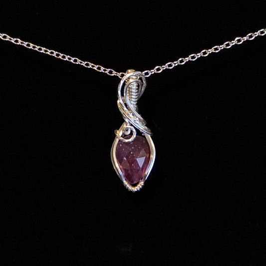3ct. Rose-Cut Pink Sapphire .925 Sterling Silver Pendant