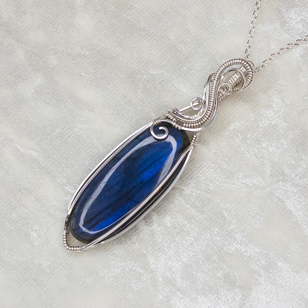 Blue Labradorite & .925 Sterling Silver Pendant