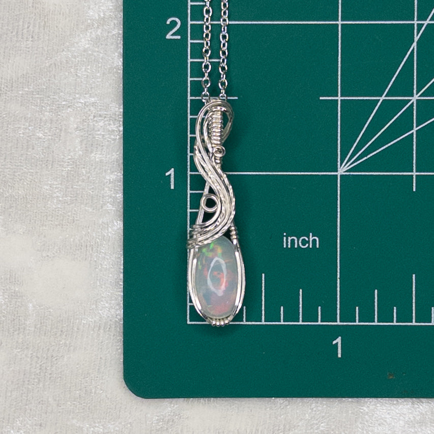 3ct. Ethiopian Opal .925 Sterling Silver Pendant