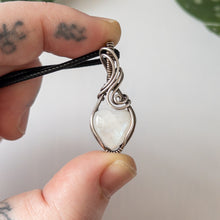 Load image into Gallery viewer, Mini Moonstone Heart &amp; Sterling Silver Wrapped Pendant - A
