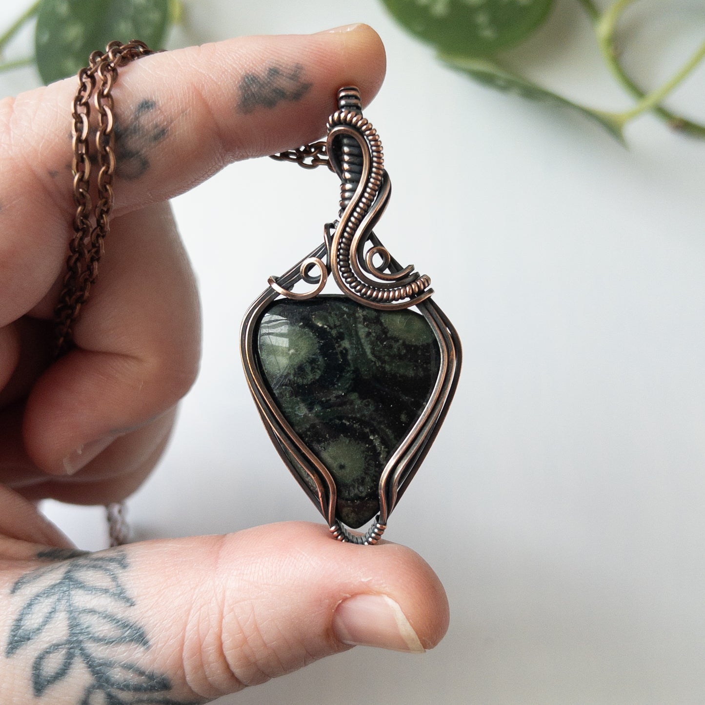 Kambaba Jasper & Copper Wrapped Pendant