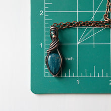 Load image into Gallery viewer, Dainty Apatite &amp; Copper Wrapped Pendant
