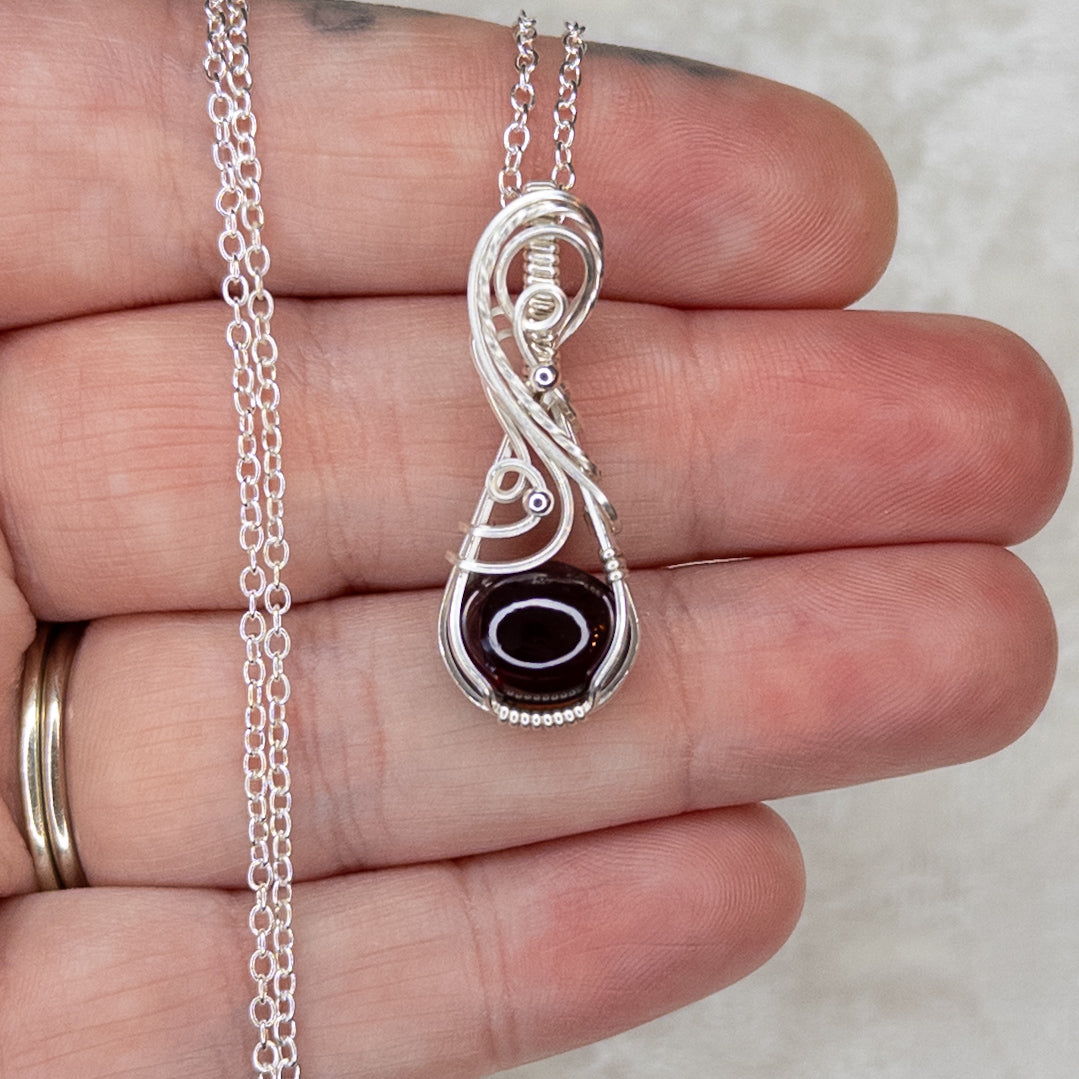 4.8ct. Garnet & .925 Sterling Silver Pendant