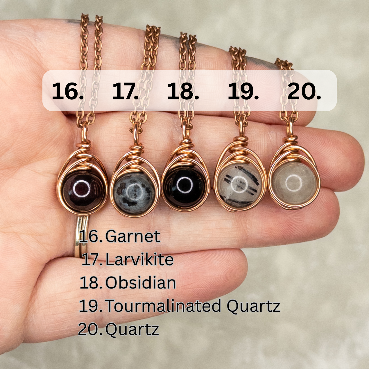 Mini Gemstone Copper Pendants