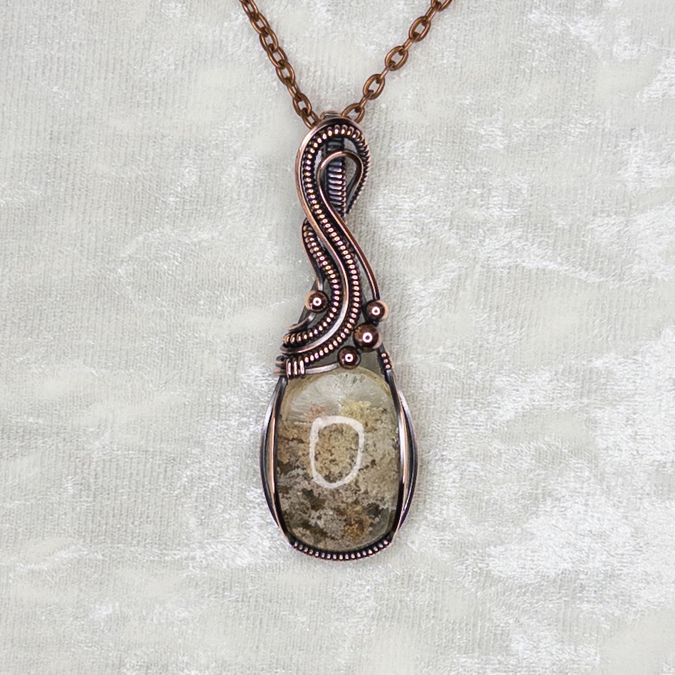 Garden Quartz Antiqued Copper Pendant