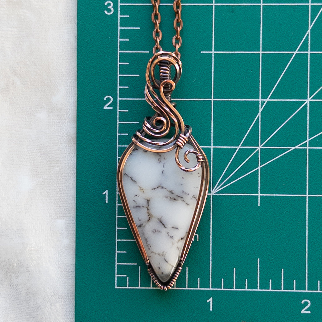Dendritic Opal Antiqued Copper Pendant