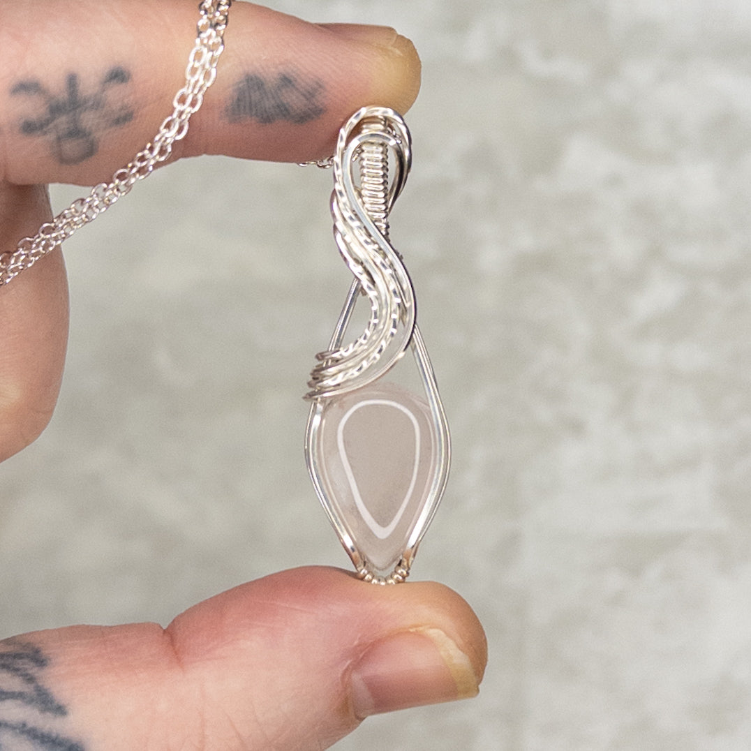 Rose Quartz .925 Sterling Silver Pendant