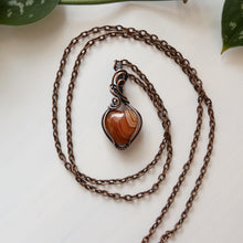 Load image into Gallery viewer, Mini Carnelian Heart &amp; Copper Wrapped Pendant - B
