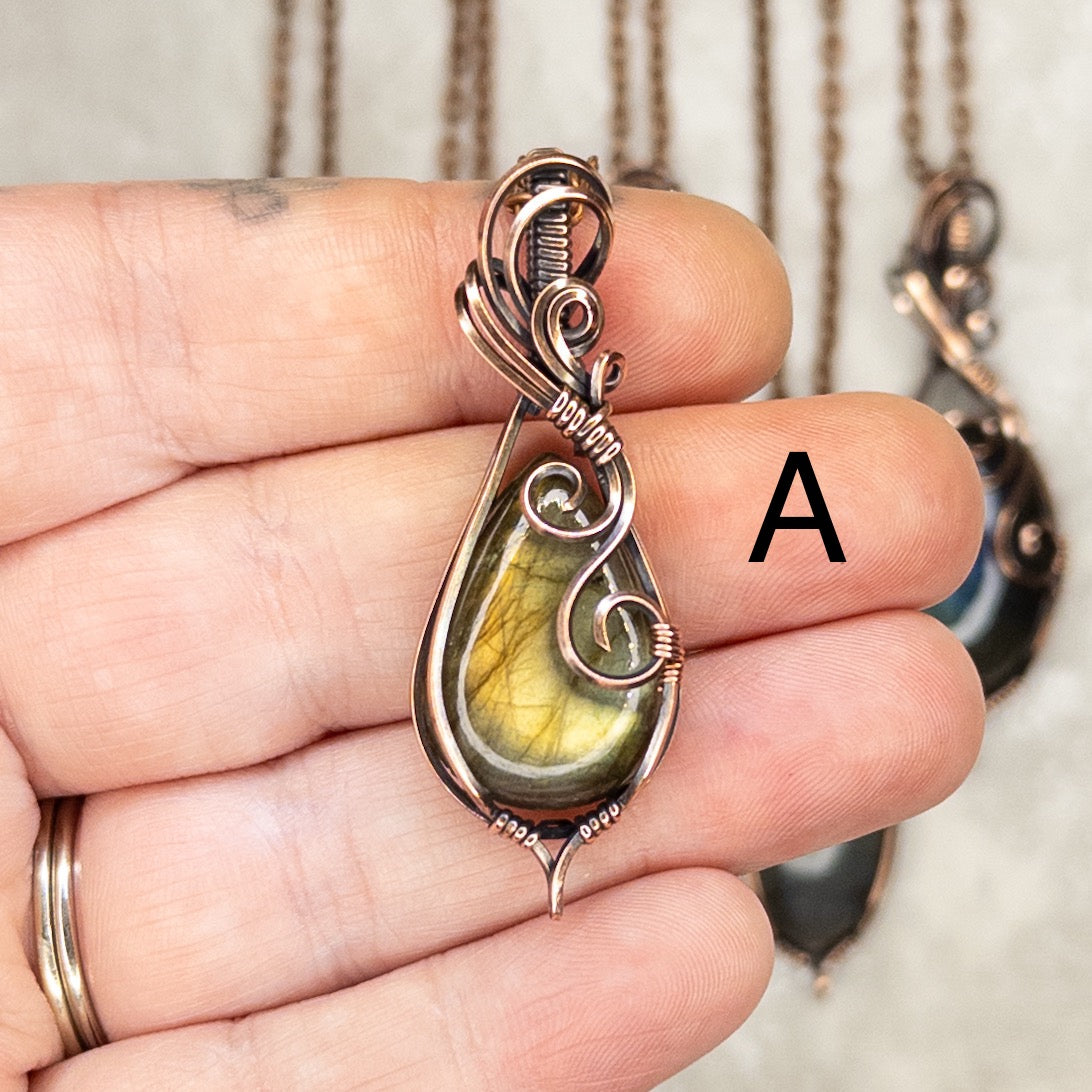 You-Pick Labradorite Antiqued Copper Pendant