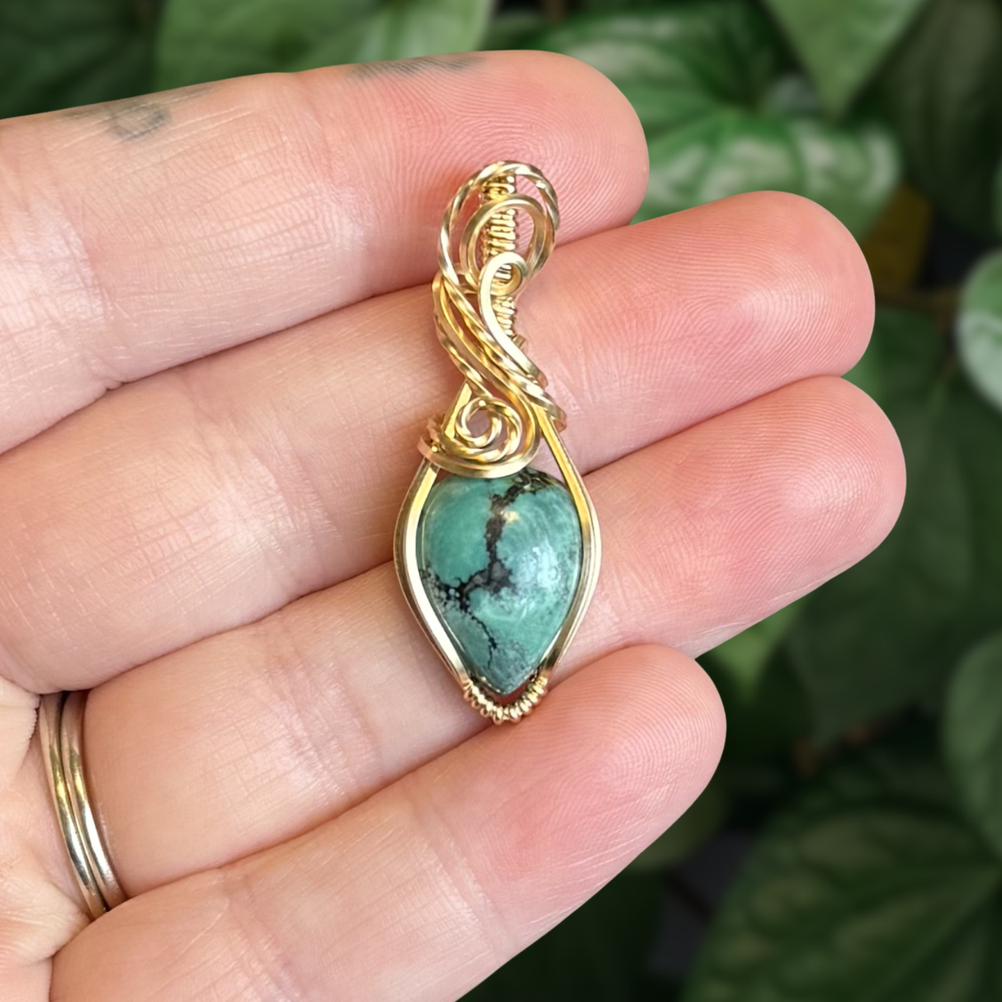 Dainty Turquoise 14k Gold-Filled Pendant