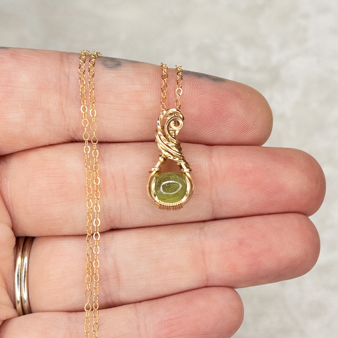 Micro Peridot 14k Gold-Filled Pendant