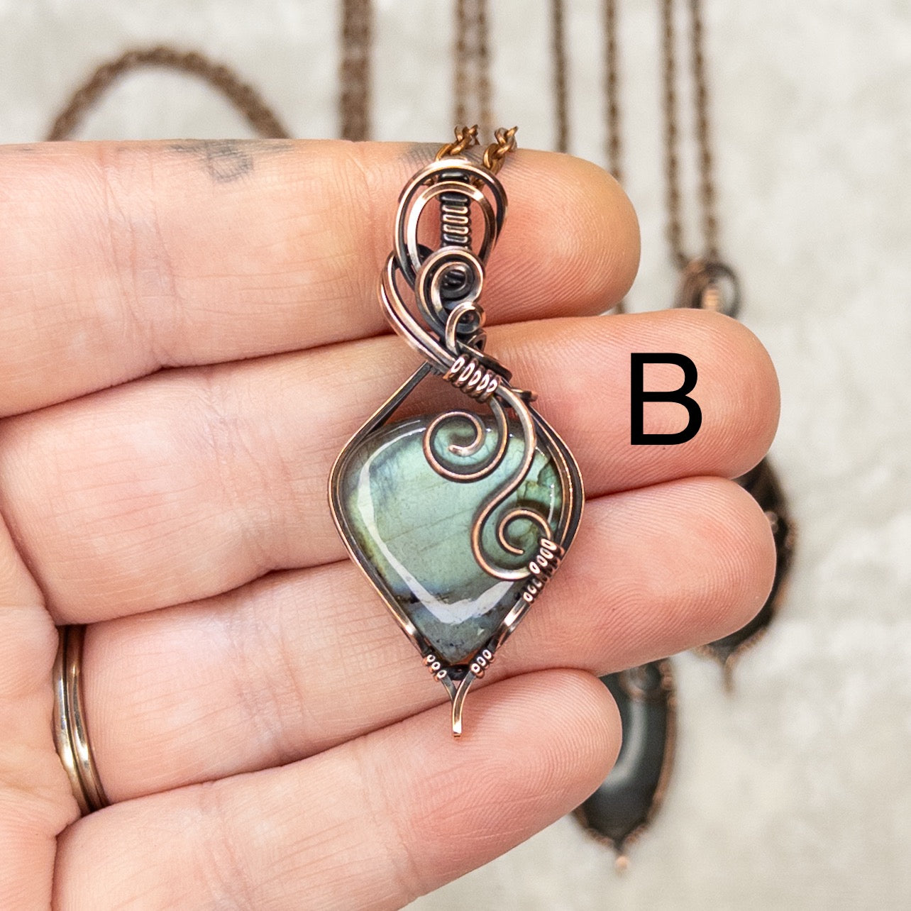 You-Pick Labradorite Antiqued Copper Pendant