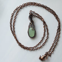 Load image into Gallery viewer, Apple Green Chalcedony &amp; Copper Pendant
