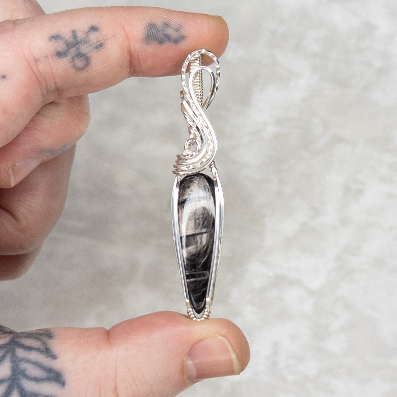 Hypersthene & .925 Sterling Silver Pendant