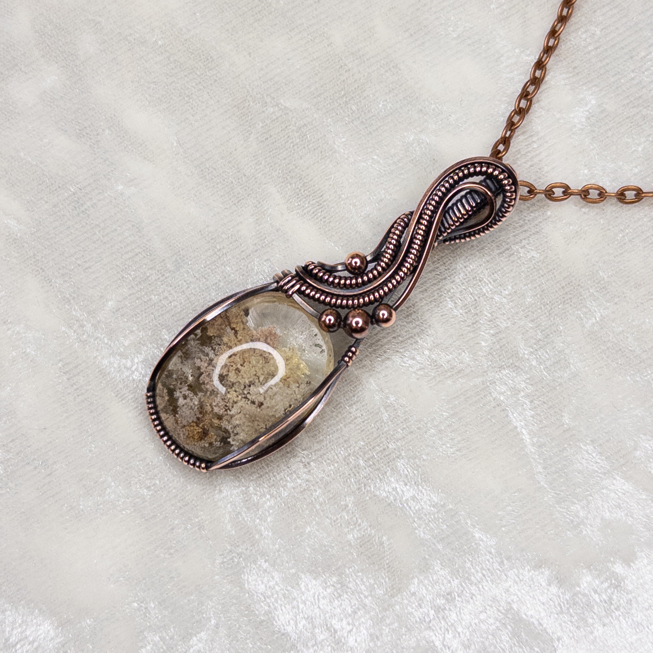 Garden Quartz Antiqued Copper Pendant