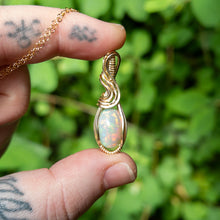 Load image into Gallery viewer, Phoebe - Opal &amp; Gold Fill Wire Wrapped Pendant
