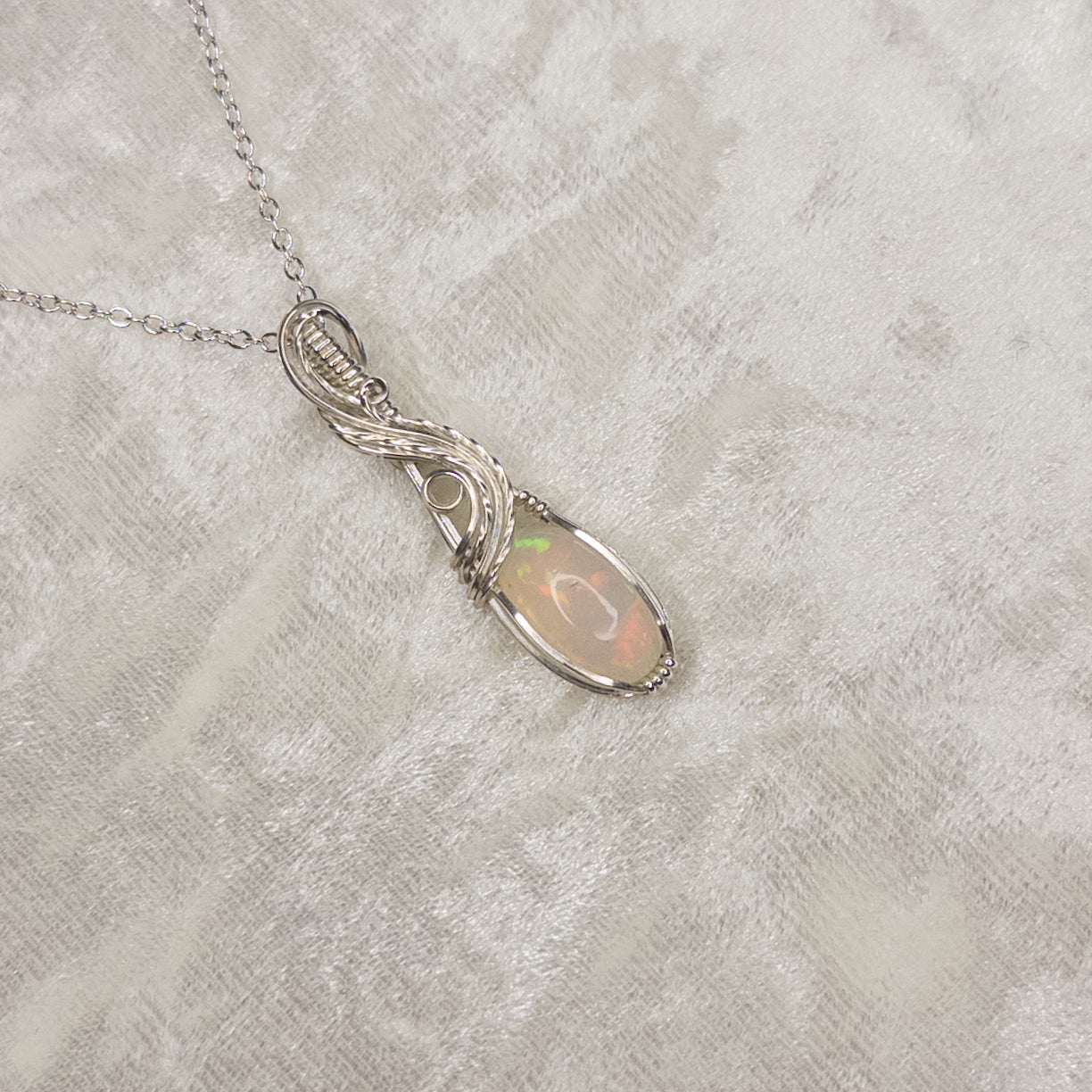 3ct. Ethiopian Opal .925 Sterling Silver Pendant