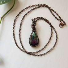 Load image into Gallery viewer, Ruby In Zoisite &amp; Copper Wrapped Pendant
