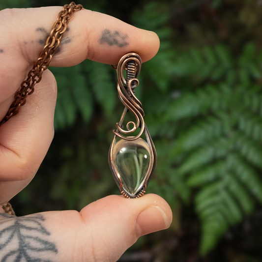 Clear Quartz Copper Wrapped Pendant