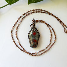 Load image into Gallery viewer, Coffin Pendant - African Bloodstone &amp; Copper (A)
