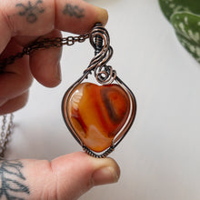 Load image into Gallery viewer, XL Carnelian Heart &amp; Copper Wrapped Pendant - A
