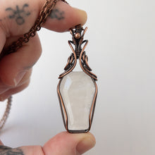 Load image into Gallery viewer, Quartz Coffin Antiqued Copper Wrapped Pendant
