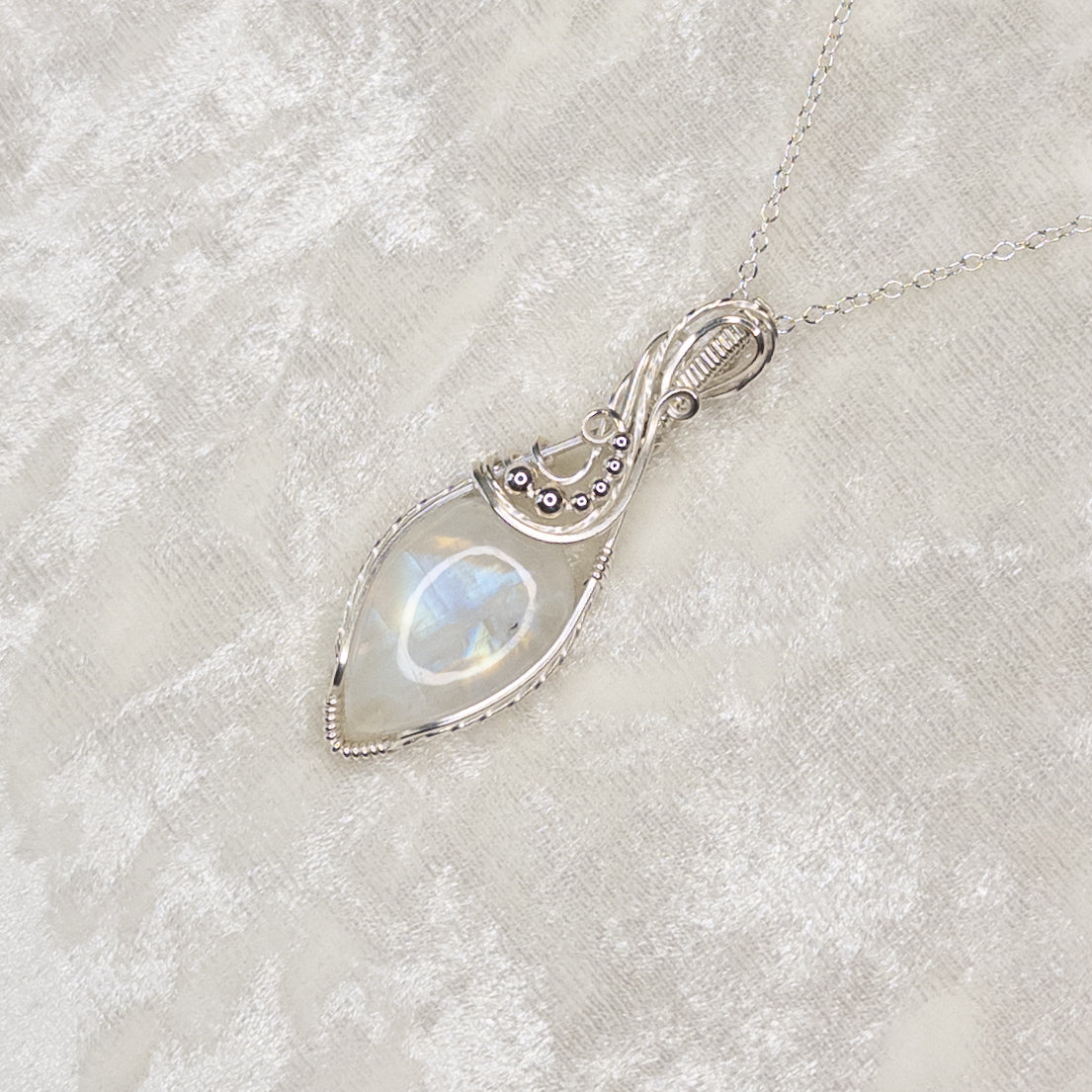 Rainbow Moonstone .925 Sterling Silver Pendant