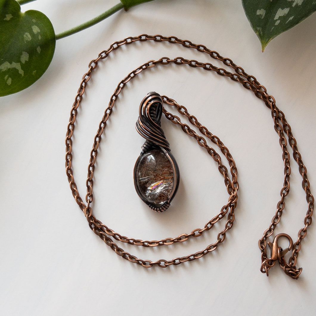 Garden Quartz & Copper Wrapped Pendant