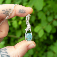 Load image into Gallery viewer, Apatite/Gold Rutile Doublet &amp; Sterling Silver Wrapped Pendant
