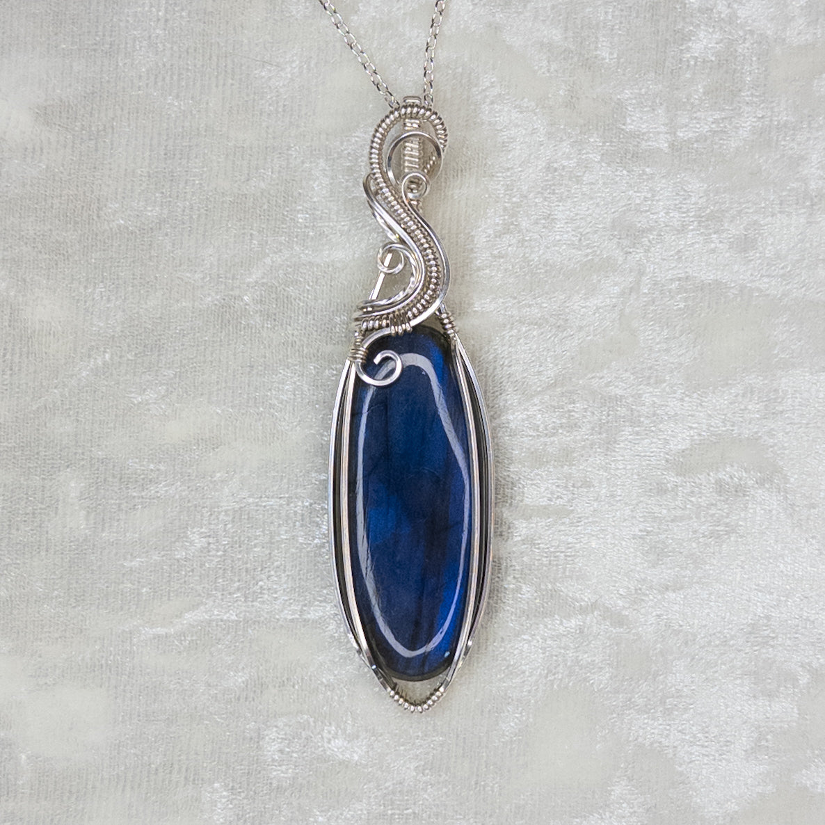 Blue Labradorite & .925 Sterling Silver Pendant