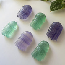 Load image into Gallery viewer, Green &amp; Purple Fluorite Jellyfish
