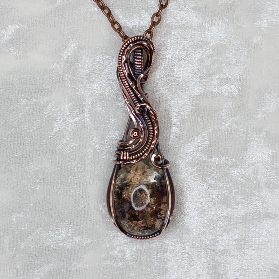 Garden Quartz Antiqued Copper Pendant