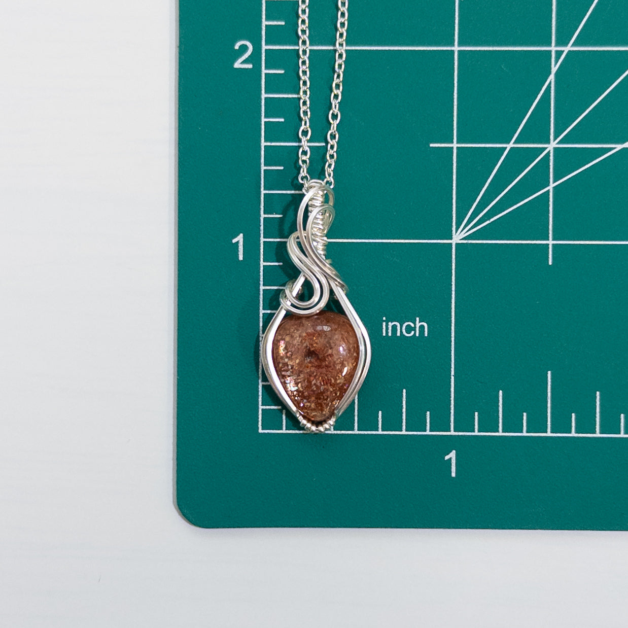 Confetti Sunstone Sterling Silver Wrapped Pendant