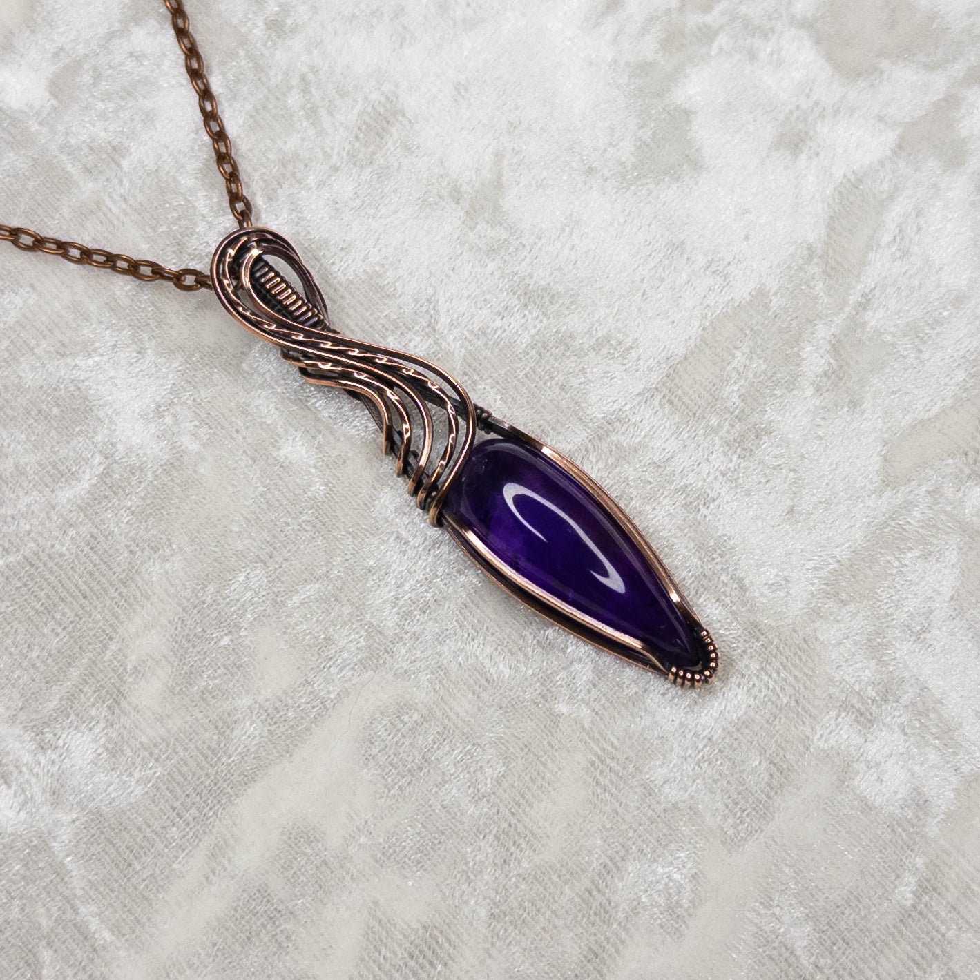Amethyst Antiqued Copper Pendant