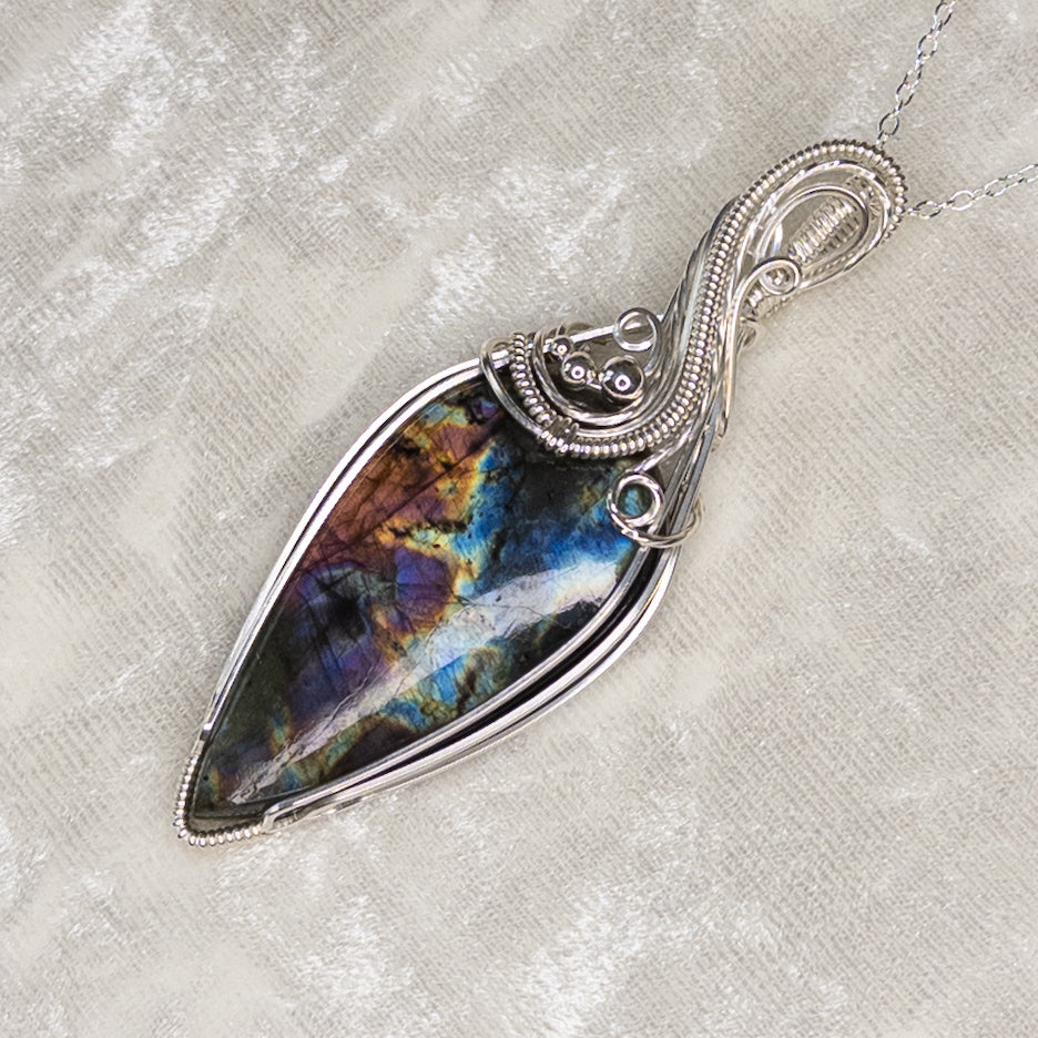 Colorful Labradorite .925 Sterling Silver Pendant