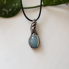 Load image into Gallery viewer, Aquamarine &amp; Sterling Silver Wrapped Pendant
