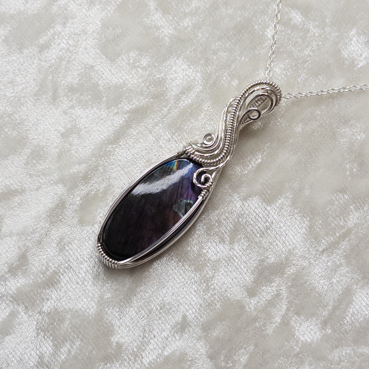 Purple & Blue Lab .925 Sterling Silver Pendant