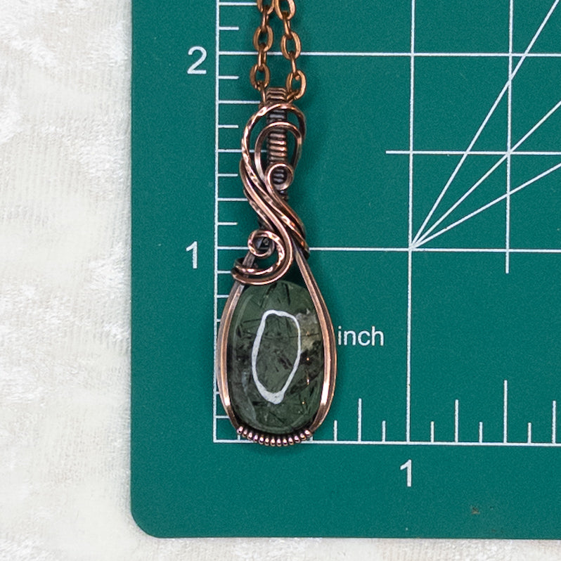 Prehnite Antiqued Copper Pendant
