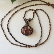 Load image into Gallery viewer, Pumpkin Pendant - Strawberry Quartz &amp; Copper
