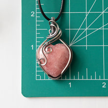 Load image into Gallery viewer, Large Rhodochrosite Heart &amp; Sterling Silver Wrapped Pendant
