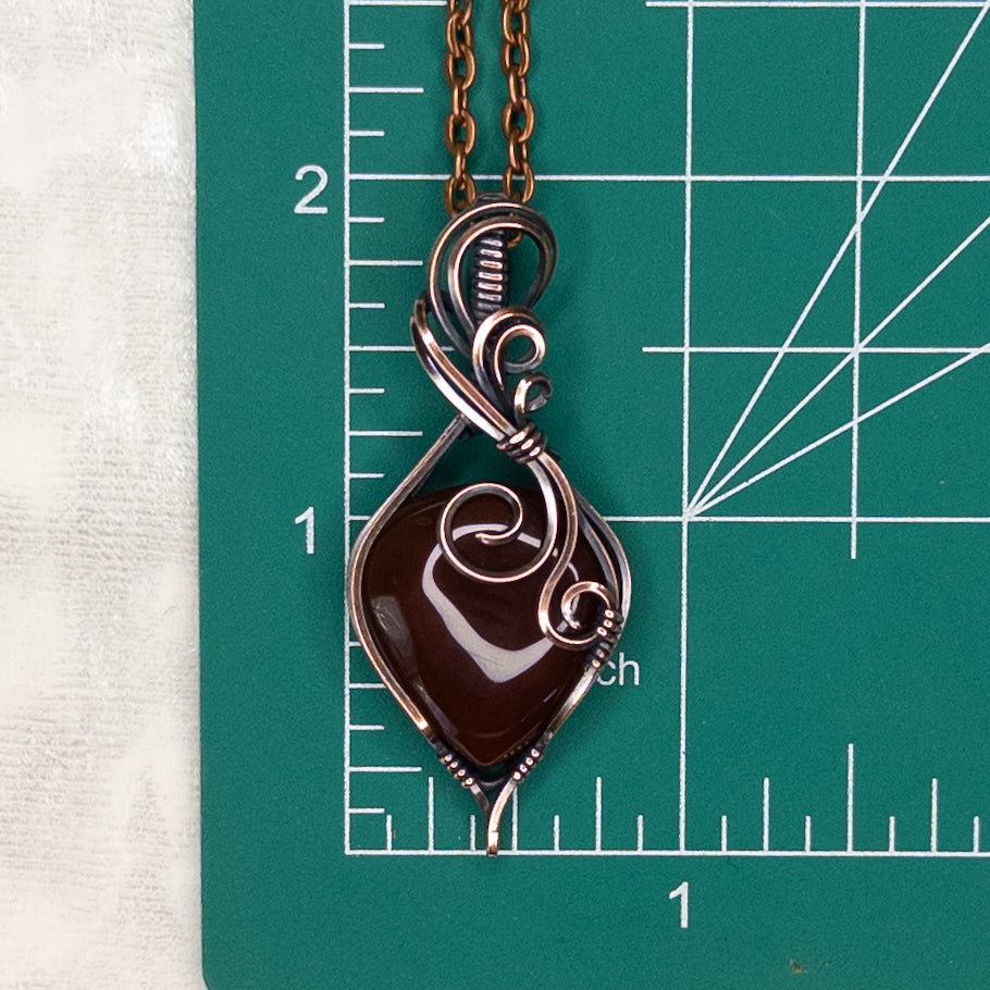 Carnelian Antiqued Copper Pendant