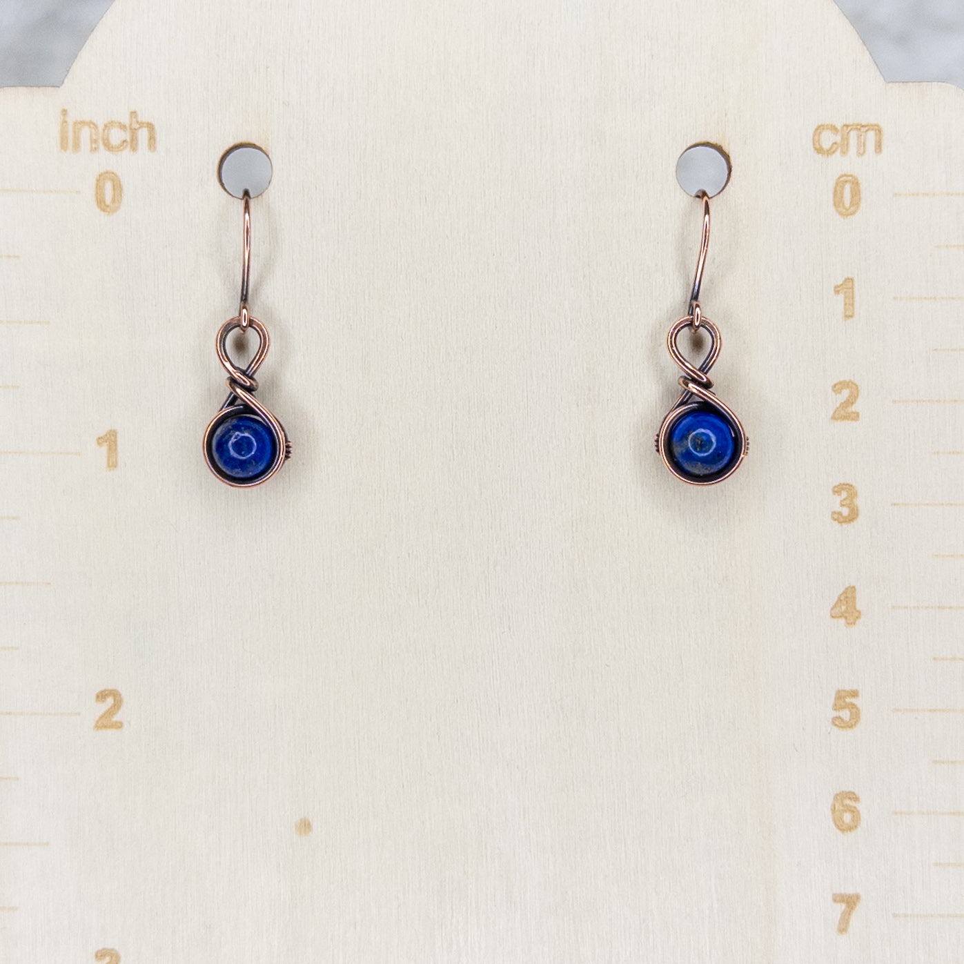 Lapis Antiqued Copper Earrings