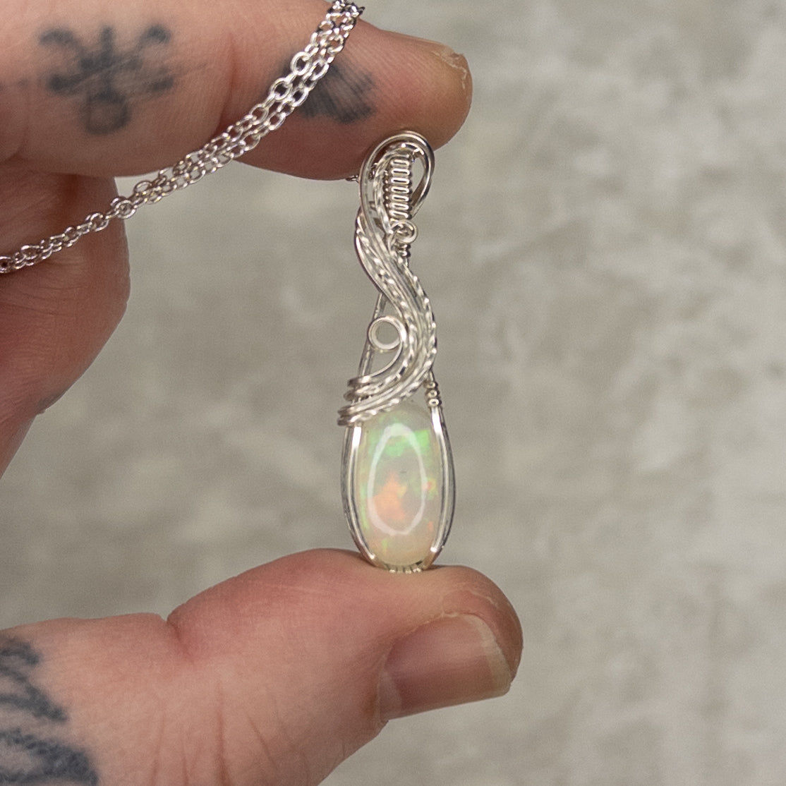 3ct. Ethiopian Opal .925 Sterling Silver Pendant