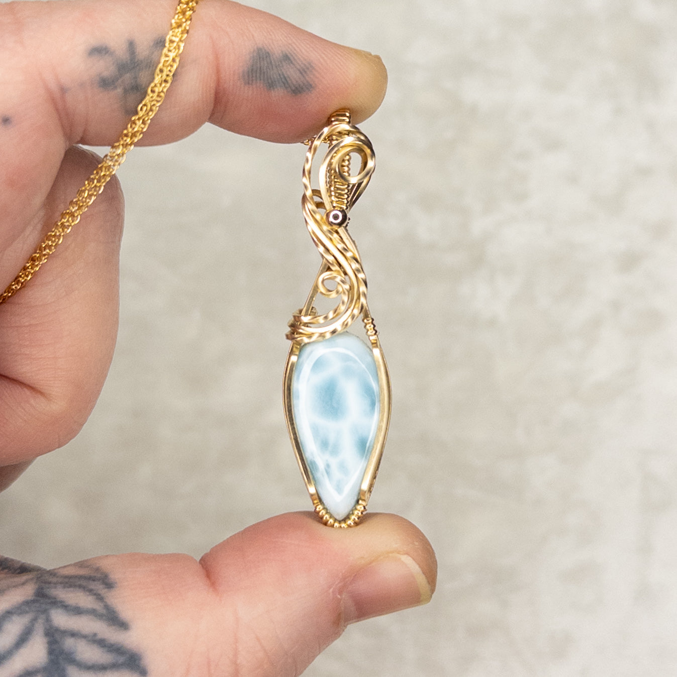 Larimar 14k Gold-Filled Pendant
