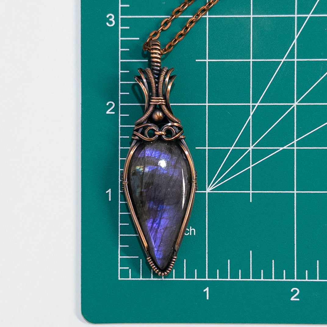 Porphura - Purple Labradorite Copper Pendant